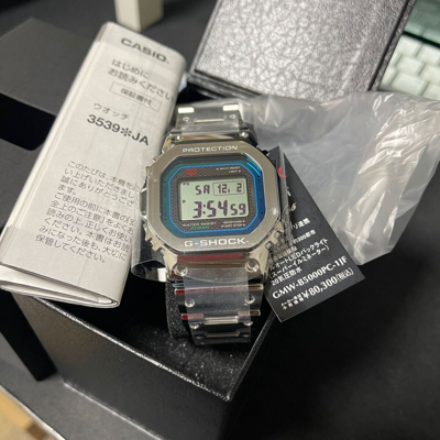 Pre-owned Casio G-shock Gmw-b5000pc-1jf Full Metal Bluetooth Solar Mens Watch