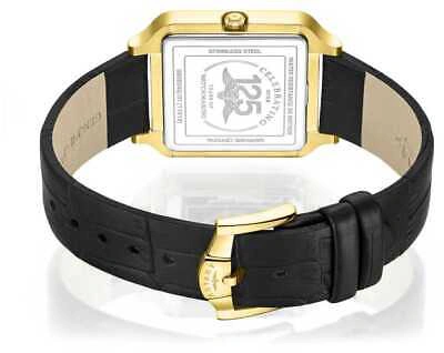 Pre-owned Rotary Dress Square Quartz (34mm) Silver Dial / Black Leather Strap Gs05543/01