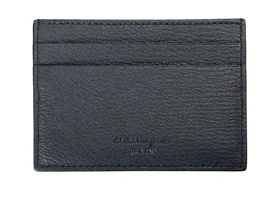 Pre-owned Ferragamo Brand Salvatore  Men's Navy Pebbled Leather Bifold Wallet