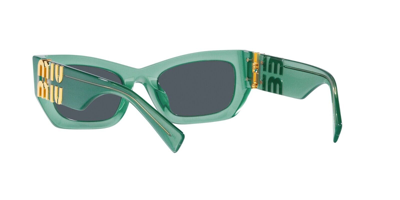 Pre-owned Miu Miu Smu 09ws Ivy Opal/dark Grey (19l-09t) Sunglasses In Gray