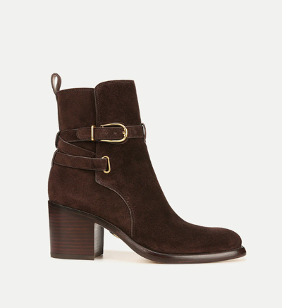 Pre-owned Veronica Beard Sohelia Booties, Brown Suede 8 And 8.5 (8.5 Shown) Orig. $595
