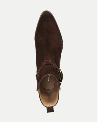Pre-owned Veronica Beard Sohelia Booties, Brown Suede 8 And 8.5 (8.5 Shown) Orig. $595