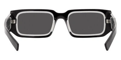 Pre-owned Prada 0pr 06ys Sunglasses Men Black Rectangle 53mm & Authentic In Gray