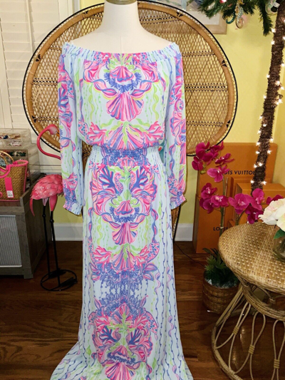 Pre-owned Lilly Pulitzer Bria Maxi Dress Sea Shellabration ? Size S ? In Multicolor