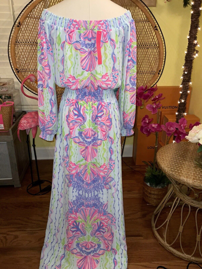 Pre-owned Lilly Pulitzer Bria Maxi Dress Sea Shellabration ? Size S ? In Multicolor