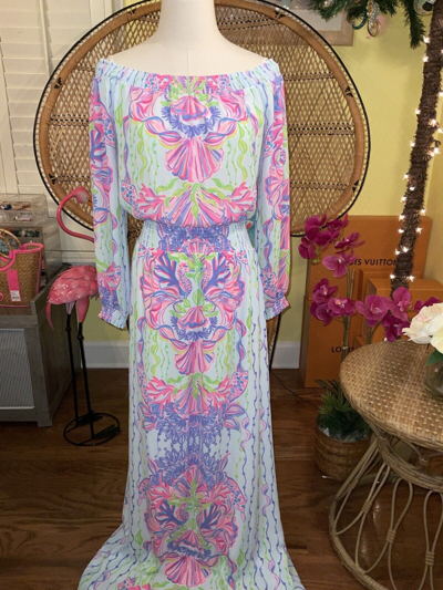 Pre-owned Lilly Pulitzer Bria Maxi Dress Sea Shellabration ? Size S ? In Multicolor