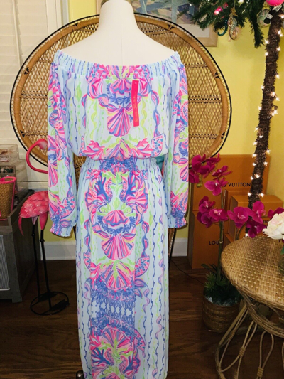 Pre-owned Lilly Pulitzer Bria Maxi Dress Sea Shellabration ? Size S ? In Multicolor