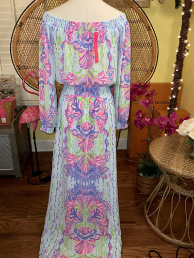 Pre-owned Lilly Pulitzer Bria Maxi Dress Sea Shellabration ? Size S ? In Multicolor