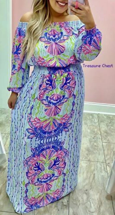 Pre-owned Lilly Pulitzer Bria Maxi Dress Sea Shellabration ? Size S ? In Multicolor