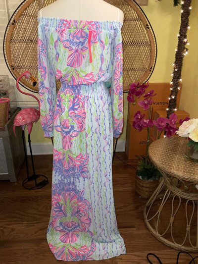 Pre-owned Lilly Pulitzer Bria Maxi Dress Sea Shellabration ? Size S ? In Multicolor