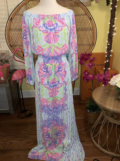 Pre-owned Lilly Pulitzer Bria Maxi Dress Sea Shellabration ? Size S ? In Multicolor