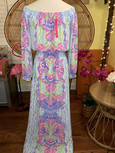 Pre-owned Lilly Pulitzer Bria Maxi Dress Sea Shellabration ? Size S ? In Multicolor