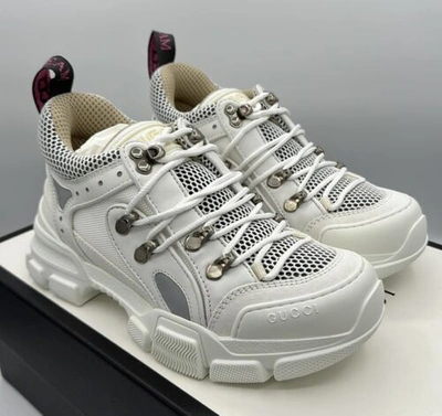 Pre-owned Gucci Flashtrek White Chunky Sega Sneakers Size 35 Eu / 5 Us