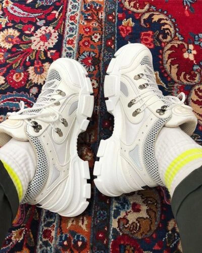 Pre-owned Gucci Flashtrek White Chunky Sega Sneakers Size 35 Eu / 5 Us