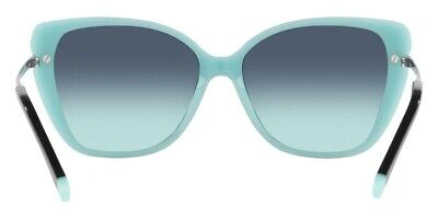 Pre-owned Tiffany & Co Tiffany Tf4190 Sunglasses Black On Tiffany Blue Azure Gradient Blue 57mm