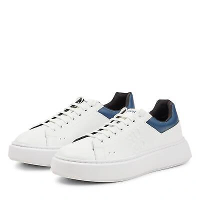 Pre-owned Hugo Mens Allen Trainers Sneakers Sports Shoes Low In Open White