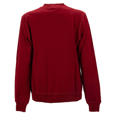 Pre-owned Dolce & Gabbana Dg Logo Patch Cotton Sweater Sweatshirt Red Black 52 42 L 13475
