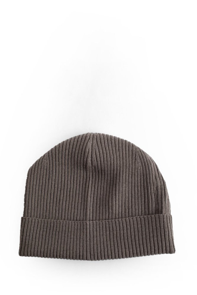 Shop Rick Owens Ribbed Knit Beanie In Grey
