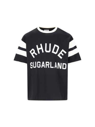 Shop Rhude Logo T-shirt In Black  
