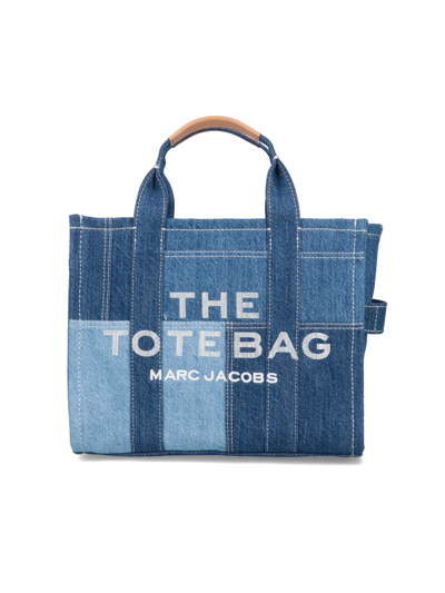 Shop Marc Jacobs 'the Denim Tote' Midi Bag In Blue