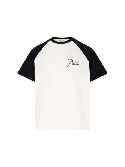 Shop Rhude 'raglan' T-shirt In White