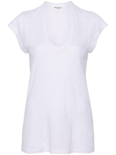Shop Marant Etoile Linen T-shirt In White