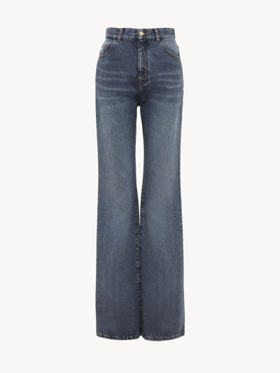 Shop Chloé Flared Jeans Blue Size 24 100% Cotton