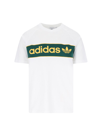 Shop Adidas Originals Logo T-shirt In White