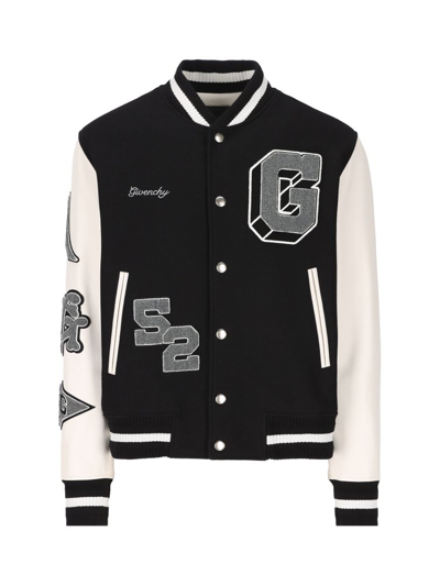 Shop Givenchy Logo Embroidered Bomber Jacket In Multi