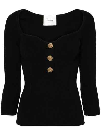 Shop Blugirl Sweater In Black  