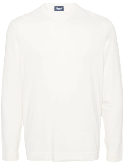 Shop Drumohr Long Sleeve T-shirt In White