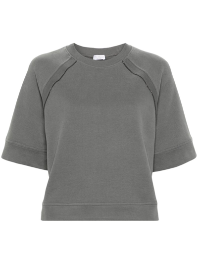 Shop Brunello Cucinelli Crew-neck T-shirt In Gray