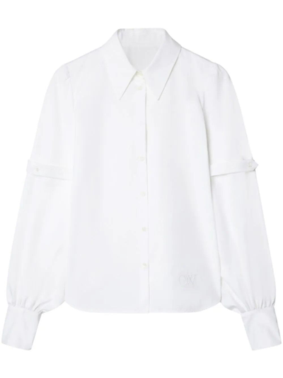 Shop Off-white Popline Straps Shirt In White