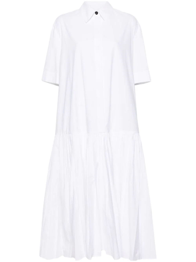 Shop Jil Sander Midi Dress In White