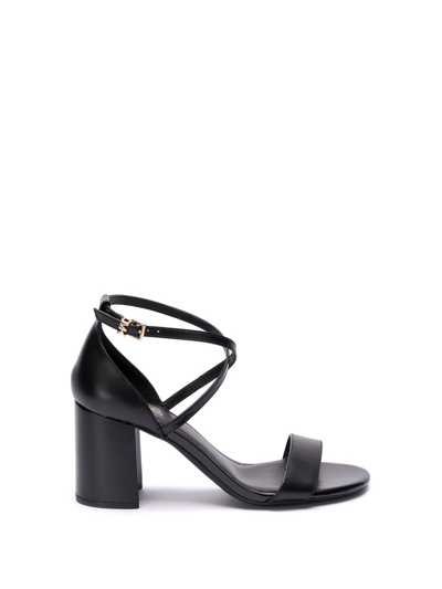 Shop Michael Kors `sophie` Mid-heel Sandals In Black  