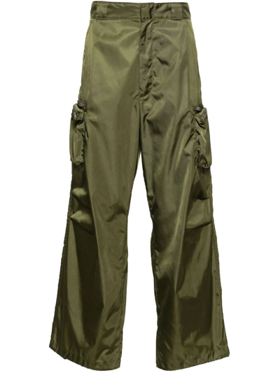 Shop Prada `re-nylon` Cargo Pants In Green