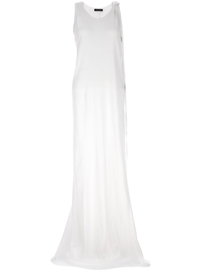 Shop Ann Demeulemeester Sleeveless Long Dress In White