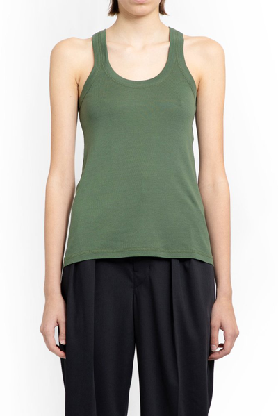 Shop Lemaire Ribbed Sleeveless Tank Top In Green