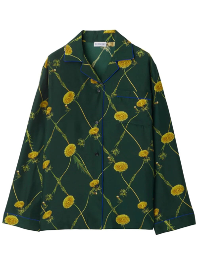 Shop Burberry Printed Shirt In Green