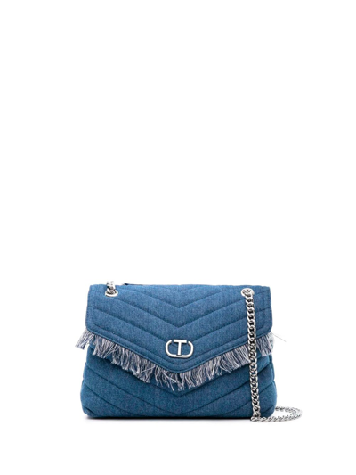 Shop Twinset `dreamy Denim` Crossbody Bag In Blue