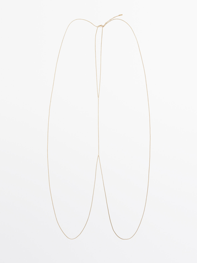 Shop Massimo Dutti Double-chain Body Chain In Golden