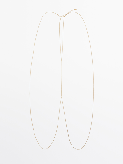 Massimo Dutti Double-chain Body Chain In Golden