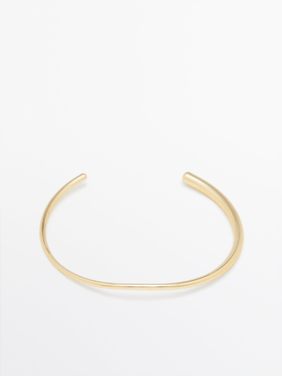 Massimo Dutti Wraparound Choker Necklace In Golden