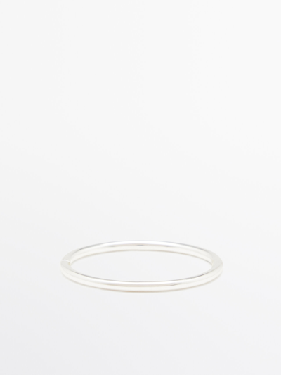 Shop Massimo Dutti Plain Bracelet In Silver