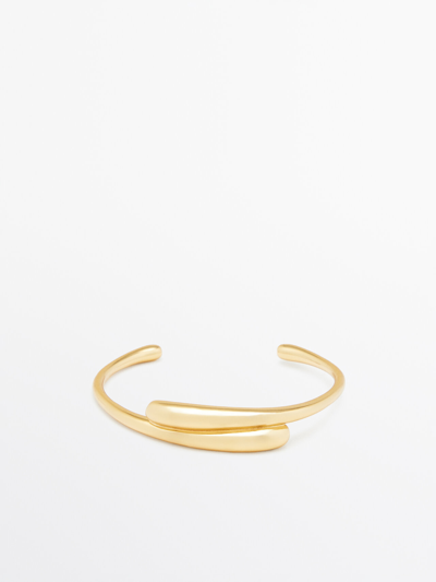 Massimo Dutti Wraparound Bracelet In Golden