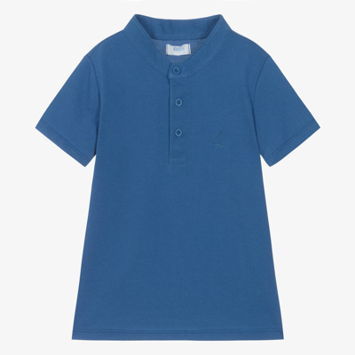 Shop Foque Boys Cobalt Blue Cotton Polo Shirt