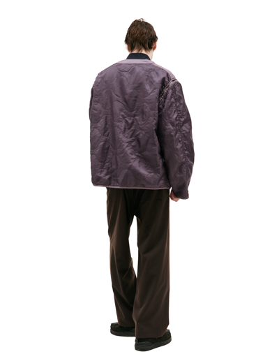 Shop Oamc Re:work Zipped Sleeves Jacket In Purple