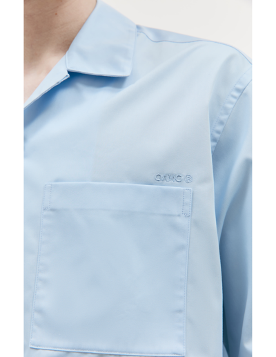 Shop Oamc Kurt Shirt With Silk Patch In Blue