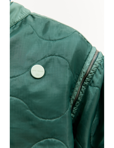 Shop Oamc Re:work Zipped Sleeves Jacket In Green