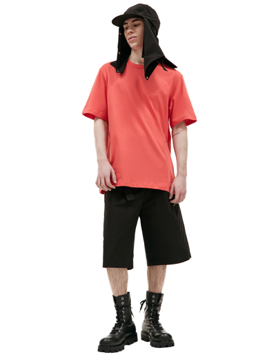 Shop Oamc Stillest T-shirt With Silk Patch In Red